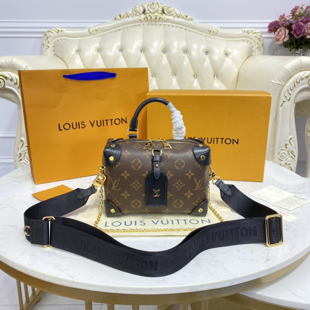 Louis Vuitton PETITE MALLE SOUPLE Handbag Monogram M45571 Black